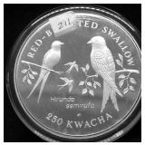 1993 ZAMBIA SILVER 250 KWACHA PROOF 5 OZ