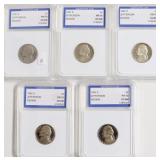 5 IGS GRADED COINS