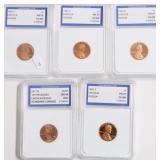 5 IGS GRADED COINS