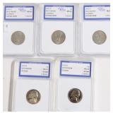 5 IGS GRADED COINS