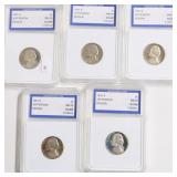 5 IGS GRADED COINS
