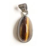 STERLING SILVER TIGER EYE STONE PENDANTS