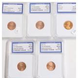 5 IGS GRADED COINS