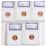 5 IGS GRADED COINS
