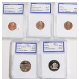 5 IGS GRADED COINS