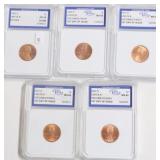 5 IGS GRADED COINS