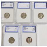 5 IGS GRADED COINS