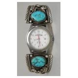 STERLING SILVER TOURQUOIS TIMEX WATCH