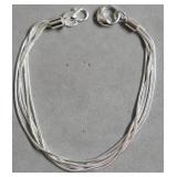 STERLING SILVER MULTI STRAN BRACELET
