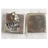STERLING SILVER SQUARE EAR RINGS