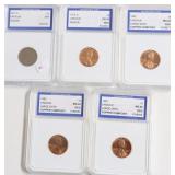 5 IGS GRADED COINS