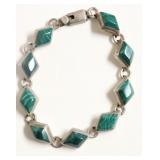 SILVER STERLING MALACHITE BRACELET