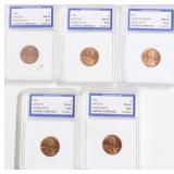 5 IGS GRADED COINS