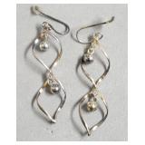 STERLING SILVER OPEN DANGLE EAR RINGS