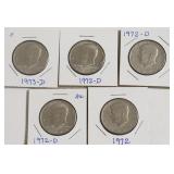 5 BU KENNEDY HALF DOLLARS