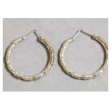 STERLING SILVER LARGE HOOP EAR RINGS
