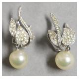 STERLING SILVER PEARL Dï¿½COR EAR RINGS