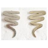 STERLING SILVER SQUIGGLE EAR RINGS