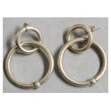 STERLING SILVER DOUBLE HOOP EAR RINGS
