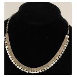 STERLING SILVER VINTAGE CZ CHOKER NECKLACE