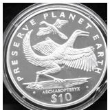 SILVER LIBERIA 10 DOLARS PROOF