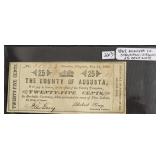 1862 AUGUSTA CO 25 CENT NOTE