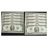 10-CONSECUTIVE 2 DOLLAR BILLS #31-#40