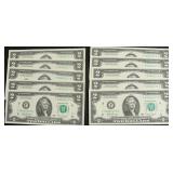 10-CONSECUTIVE 2 DOLLAR BILLS #11 -#20