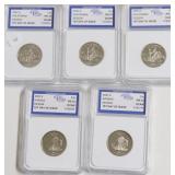 5 IGS GRADED COINS