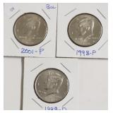 3 BU KENENDY HALF DOLLARS