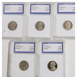 5 IGS GRADED COINS