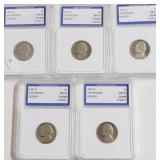 5 IGS GRADED COINS