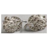 STERLING SILVER ROSE EAR RINGS