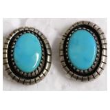 STERLING SILVER TURQUOISE EAR RINGS