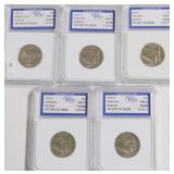 5 IGS GRADED COINS