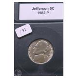 1982 SUPURB GEM JEFFEFRSON NICKEL