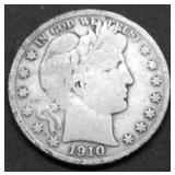 1910 S BARBER HALF DOLLAR VG