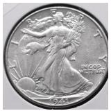 1941 WALKING HALF DOLLAR AU