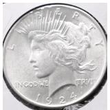 1924 CHOICE BU PEACE DOLLAR