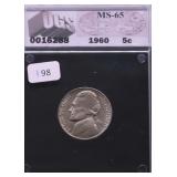 1960 GEM BU JEFFERSON NICKEL