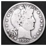 1910 S BARBER HALF DOLLAR VG
