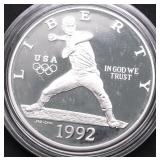 PROOF BASEBALL SILVER DOLLAR