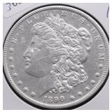 1890 O MORGAN DOLLAR AU