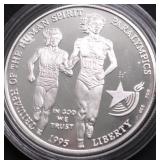PROOF PARA OLYMPICS SILVER DOLLAR