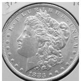1883 O MORGAN DOLLAR AU