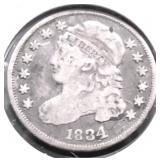 1834 BUST DIME VF