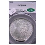 1886 CAC MS64 MORGAN DOLLAR