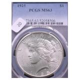 1925 PCGS MS63 PEACE DOLLAR