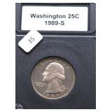 1989 S PROOF WASHINGTON QUARTER