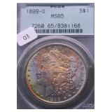 1899 O PCGS MS65 TONER MORGAN DOLLAR